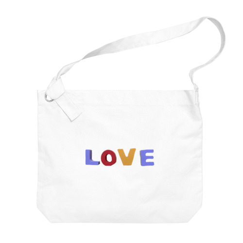  “LOVE” （英語のブロックおもちゃ風） Big Shoulder Bag