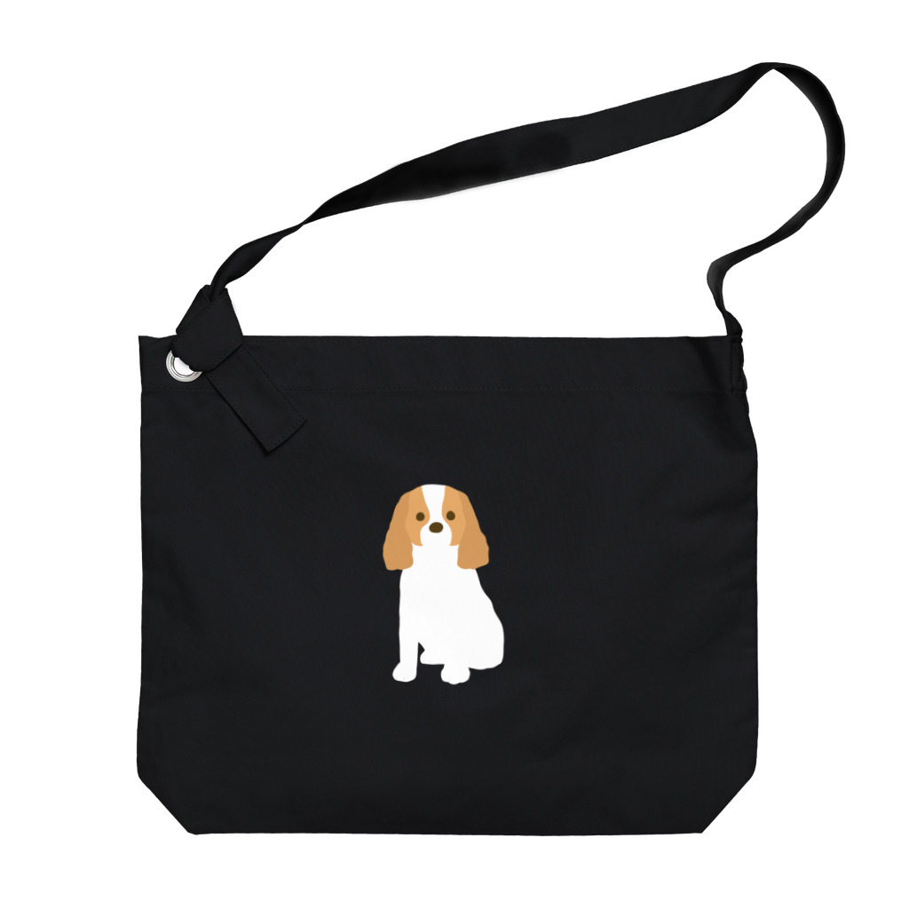 ゆいたっく／犬イラストのキャバリア Big Shoulder Bag