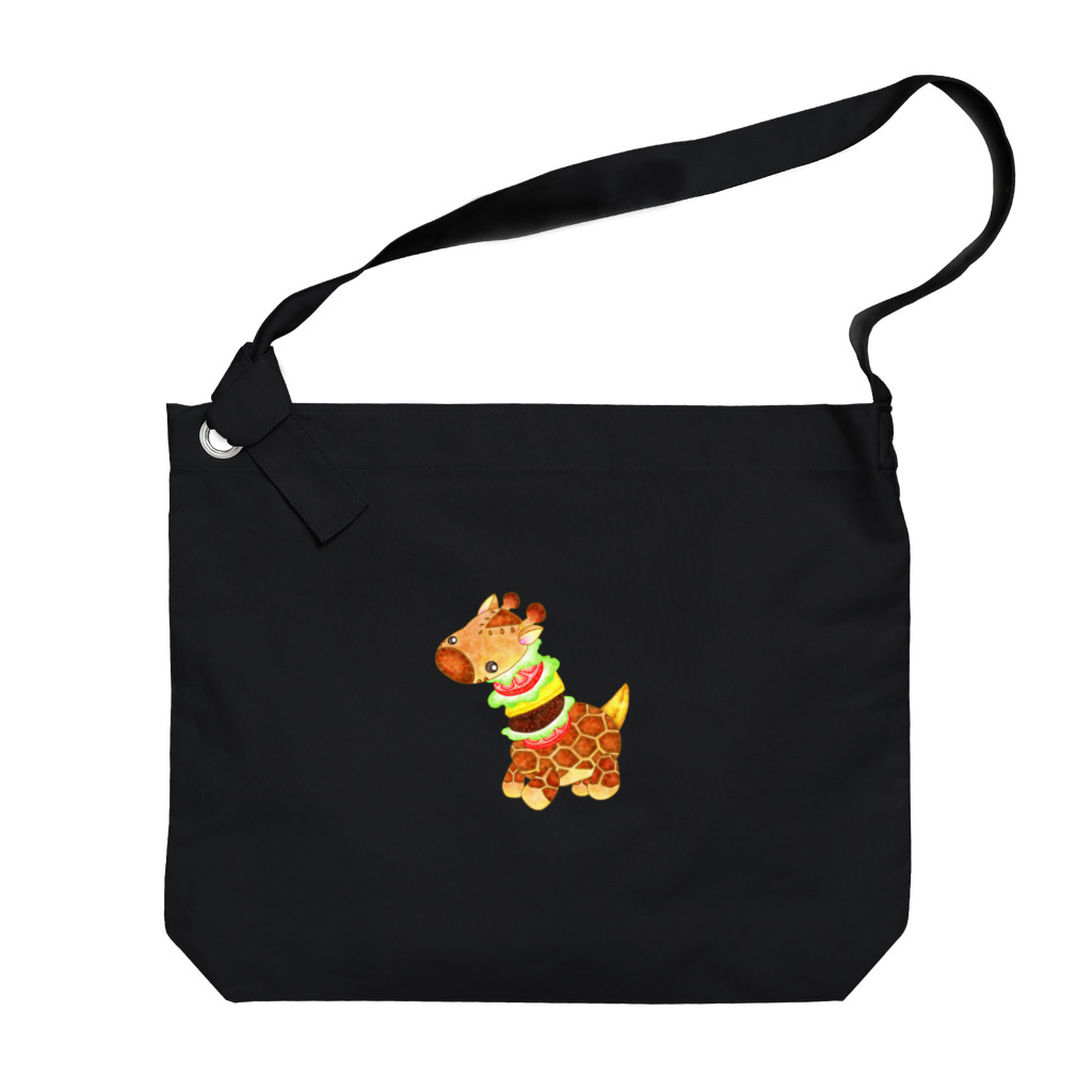 satoayaのアニマルカフェのフードアニマル　キリンバーガー Big Shoulder Bag