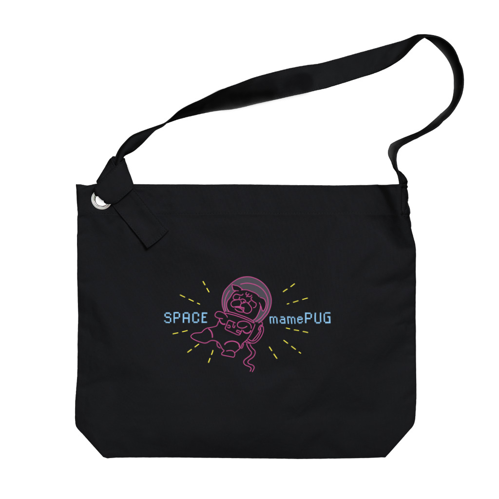 OmamePugの宇宙に漂うパグ Big Shoulder Bag