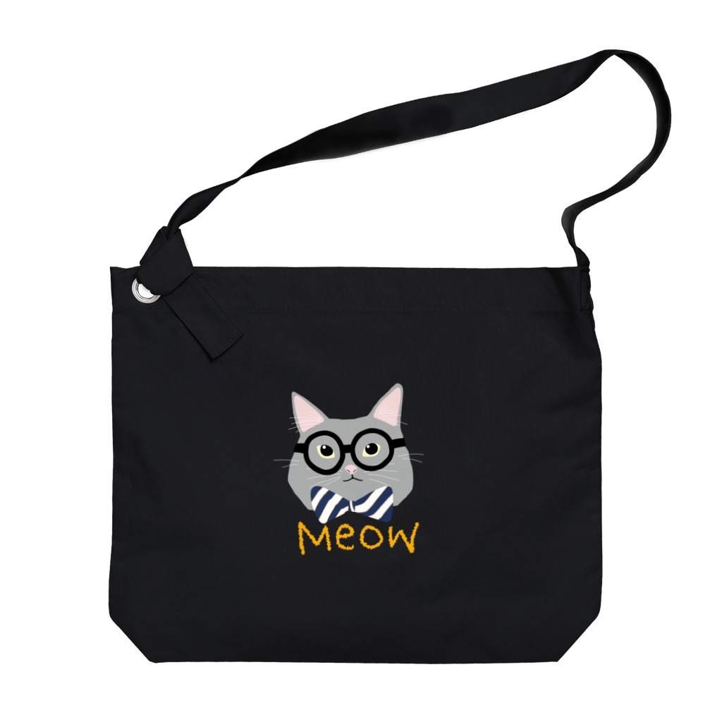 mayon's animal shopのめがねこさん Big Shoulder Bag