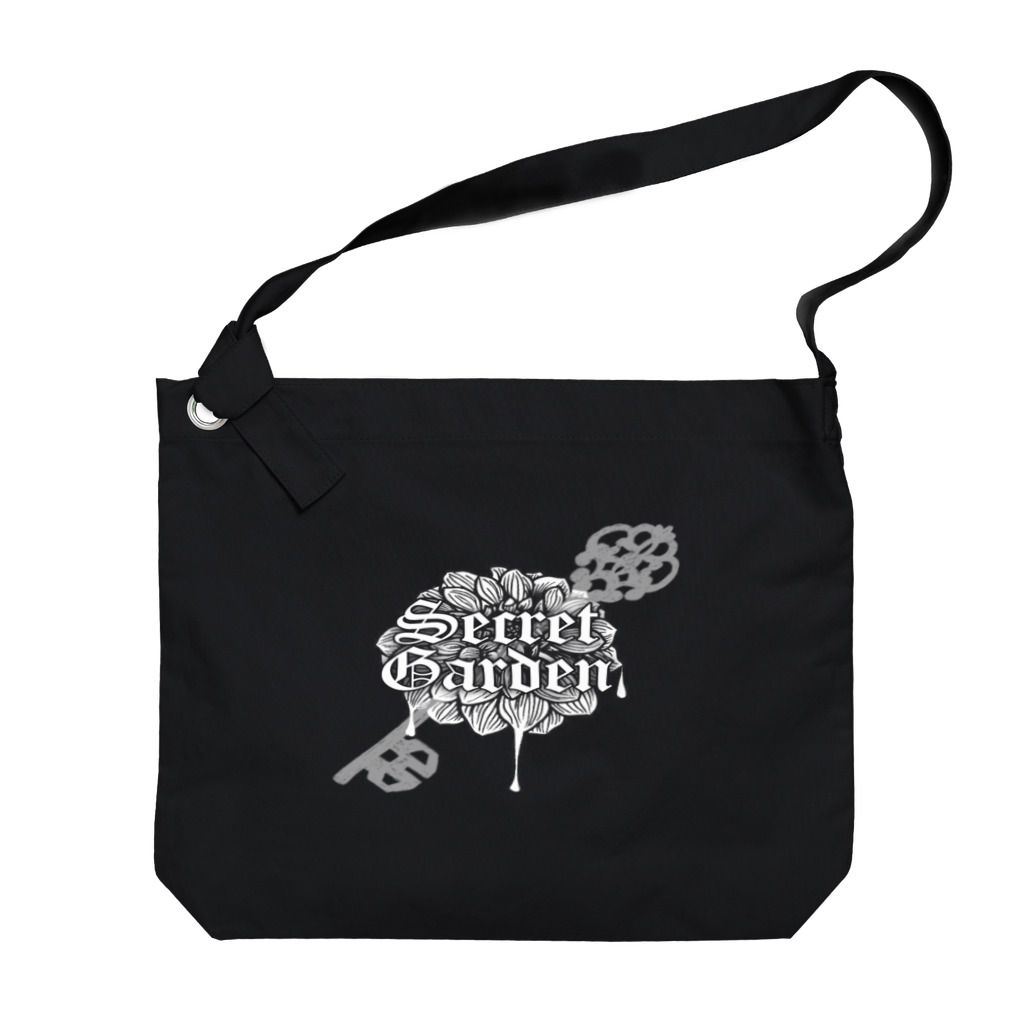 男装Mixバー Secret Gardenのロゴ入りビッグショルダー(モノクロver) Big Shoulder Bag