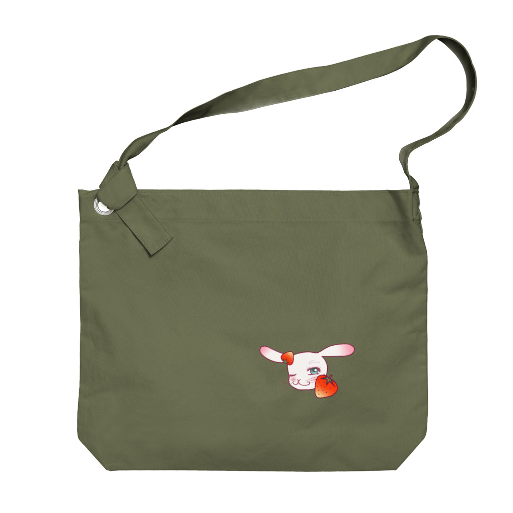 Rabbitflowerの♥らびこ♥イチゴデザイン Big Shoulder Bag