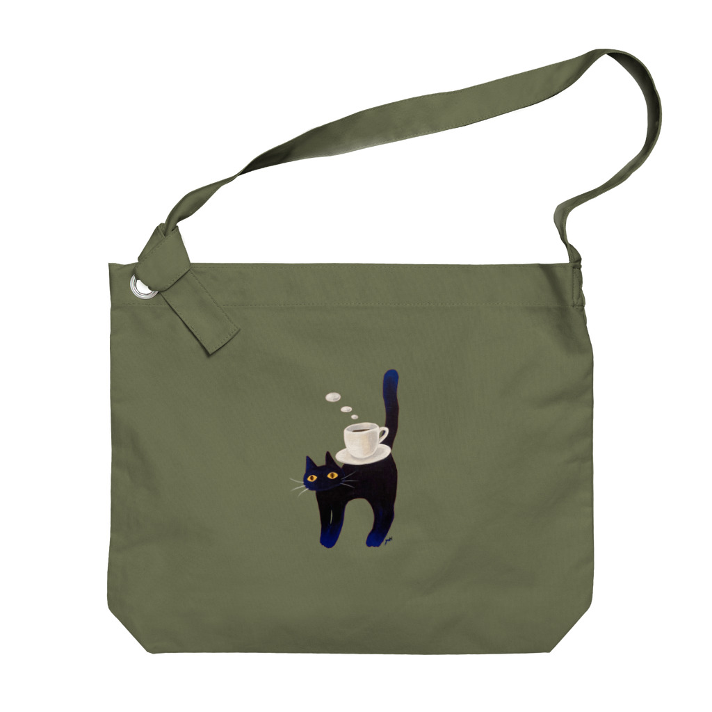 yoritomo's GALLERYのkuroneko  黒猫コーヒー Big Shoulder Bag