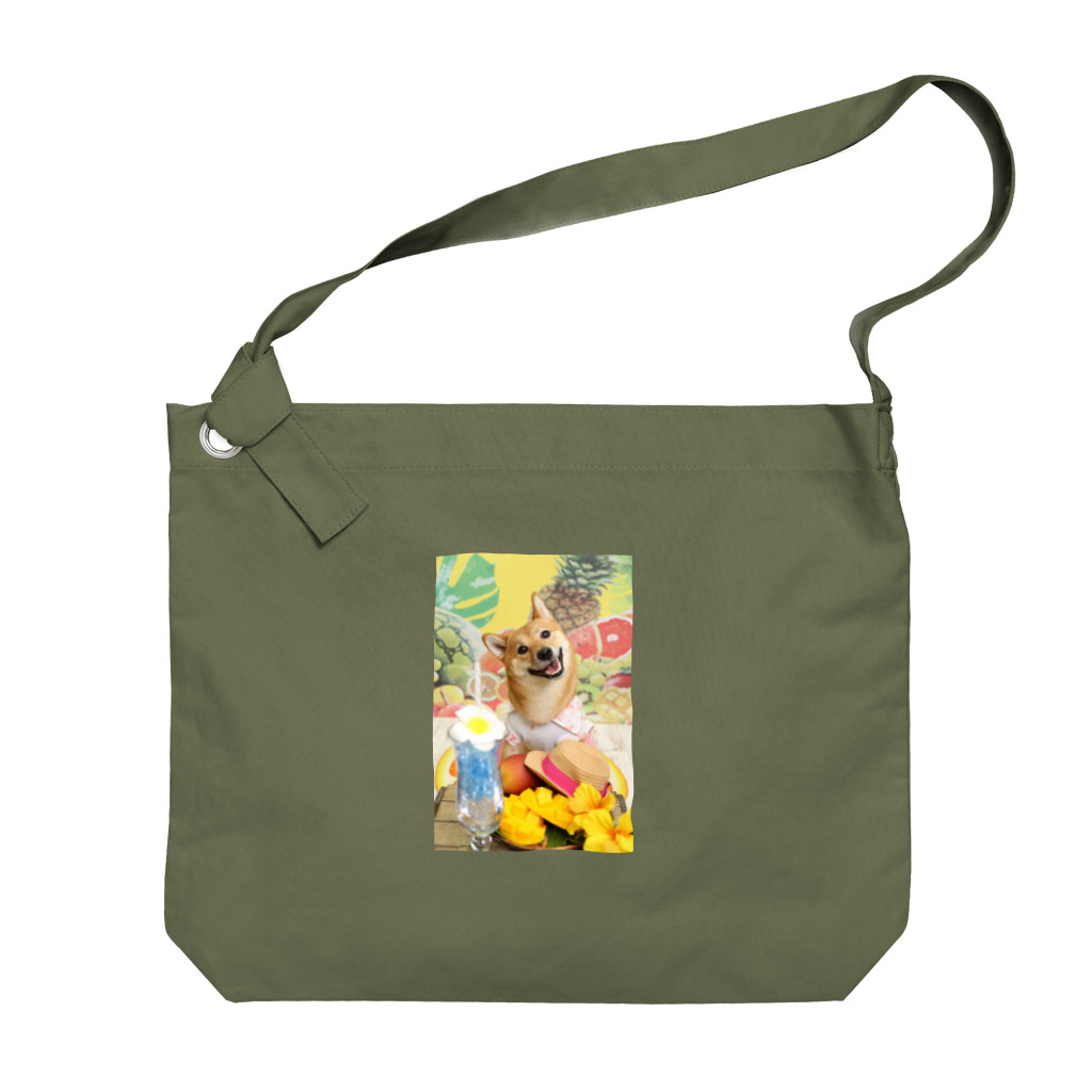 柴犬グッズ専門店 あられ堂の柴犬　真夏のリゾート001 Big Shoulder Bag