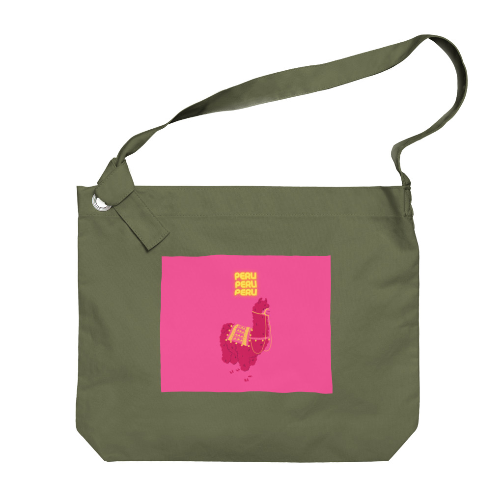 Miyon_ShopのPINKのアルパカ001 Big Shoulder Bag