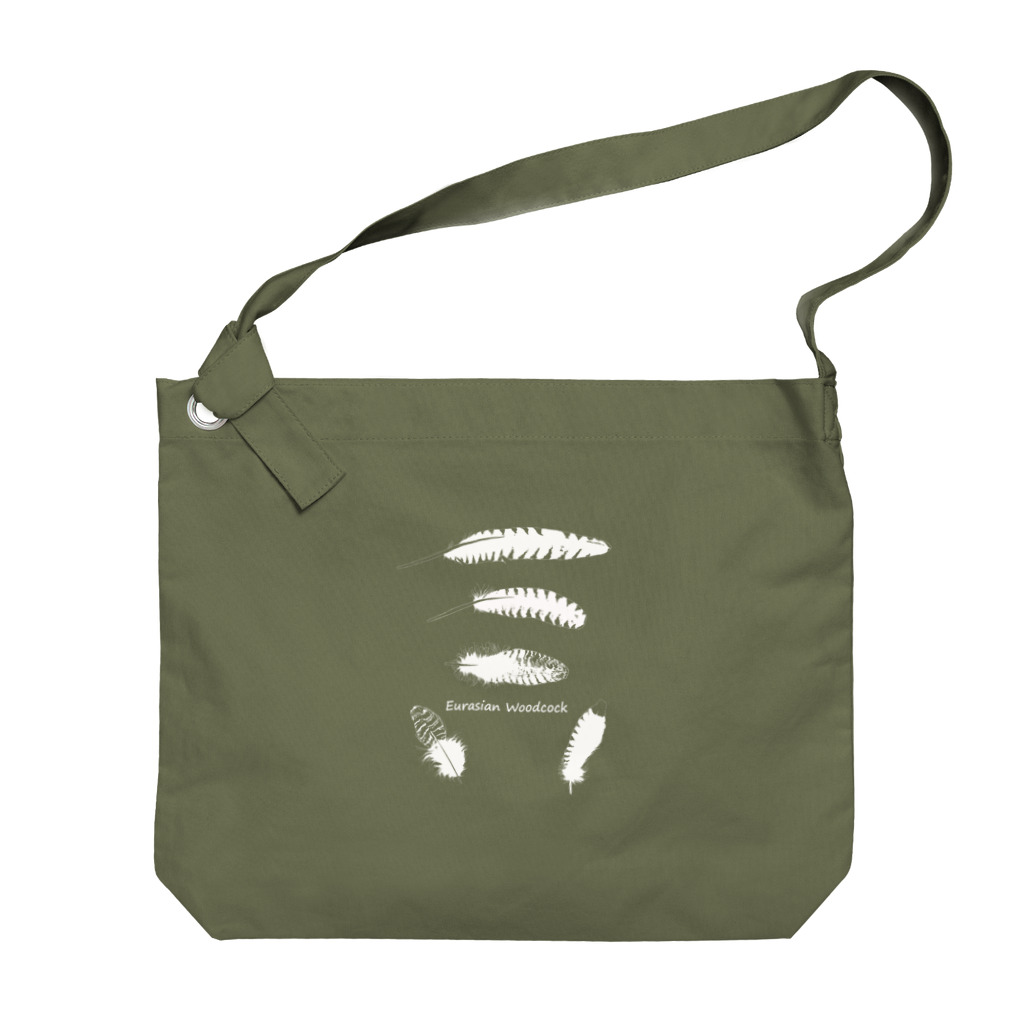 ハネクラシのヤマシギノハネアツメ　白verショルダー Big Shoulder Bag