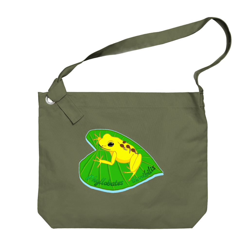 LalaHangeulのPhyllobates terribilis(猛毒吹矢ガエル)　英語バージョン Big Shoulder Bag