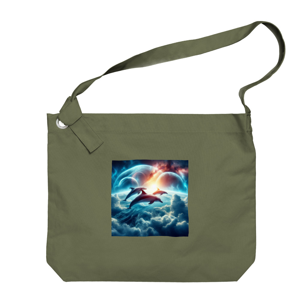 Mangetu2024の宇宙海（イルカ） Big Shoulder Bag