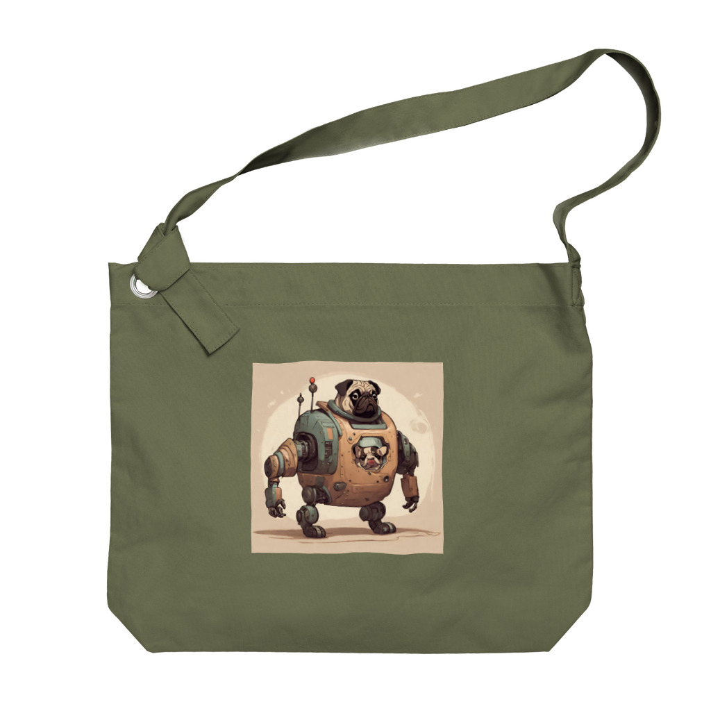 PUGおやじのロボパグ出動 Big Shoulder Bag