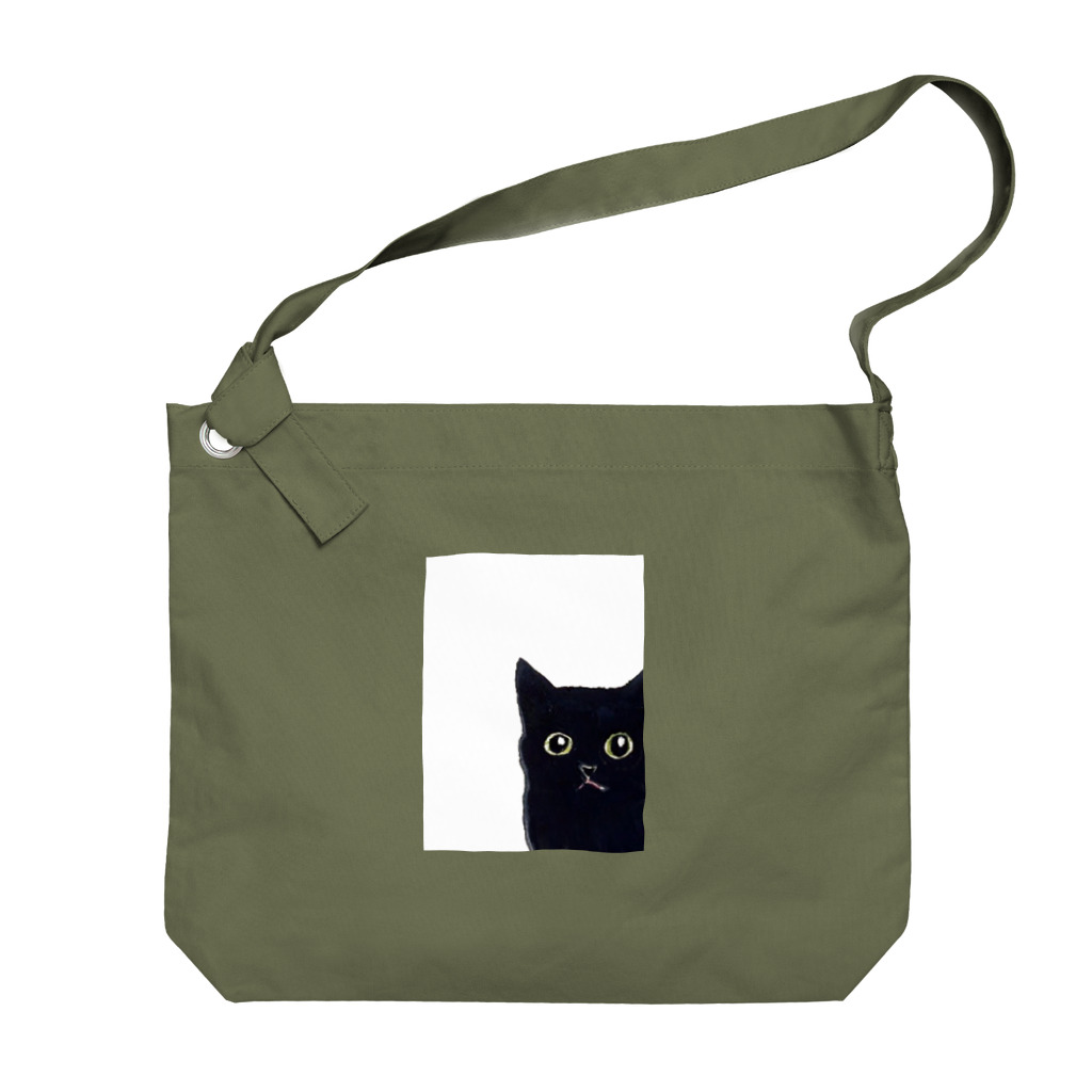 WAMI ARTの窓の黒猫 Big Shoulder Bag