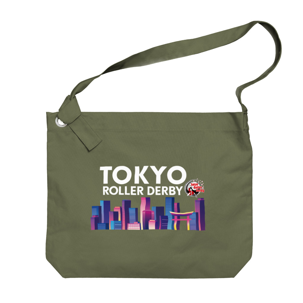 東京ローラーダービーのTokyo Skyline（White character) Big Shoulder Bag