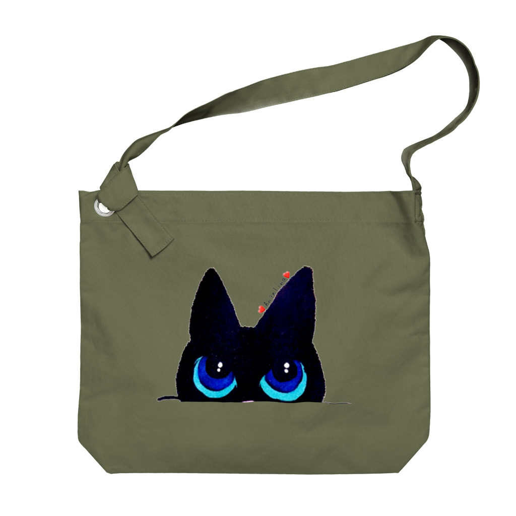 極楽鳥 月華の黒猫のアンジェリーナ Big Shoulder Bag