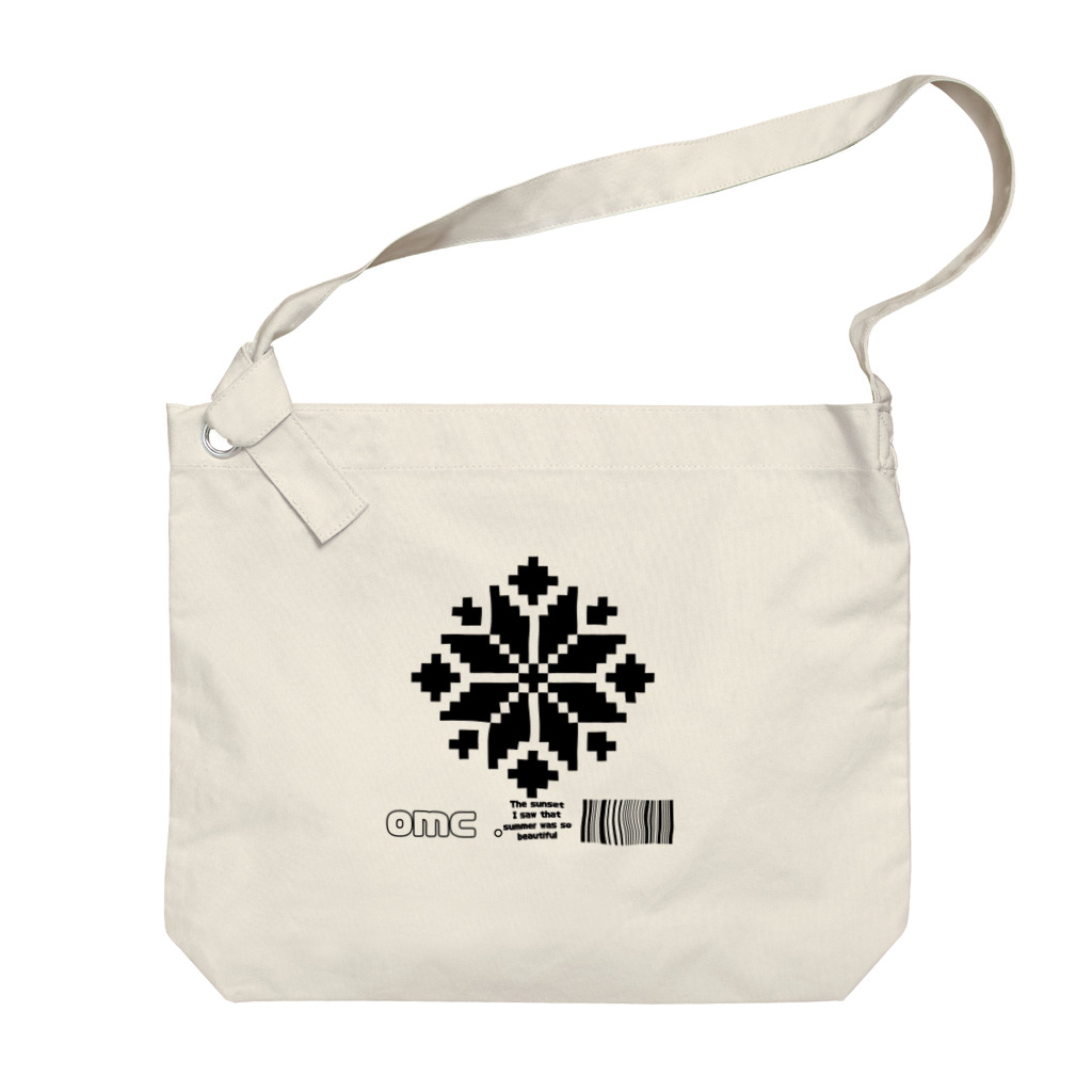 おもちショップの雪のドット結晶 Big Shoulder Bag