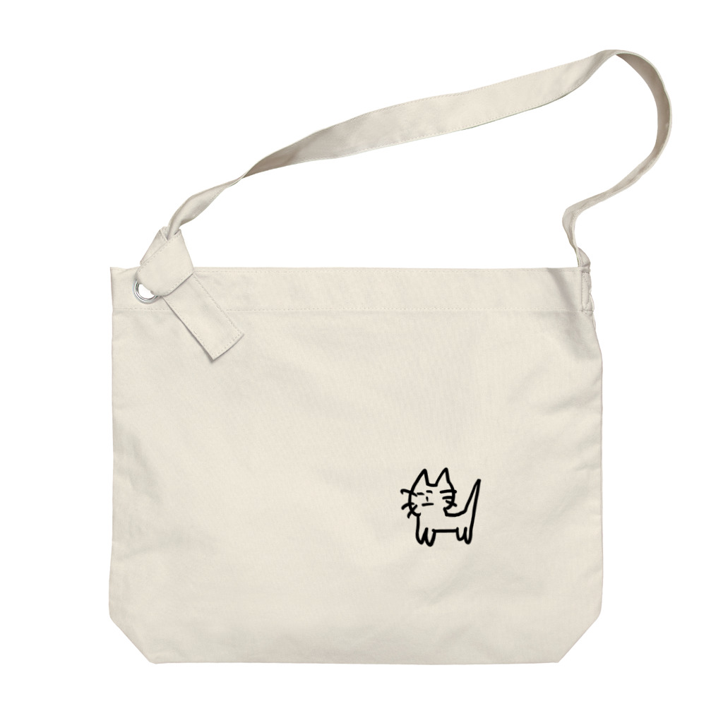 Sakuyapのネコの絵のビッグショルダーバッグ Big Shoulder Bag