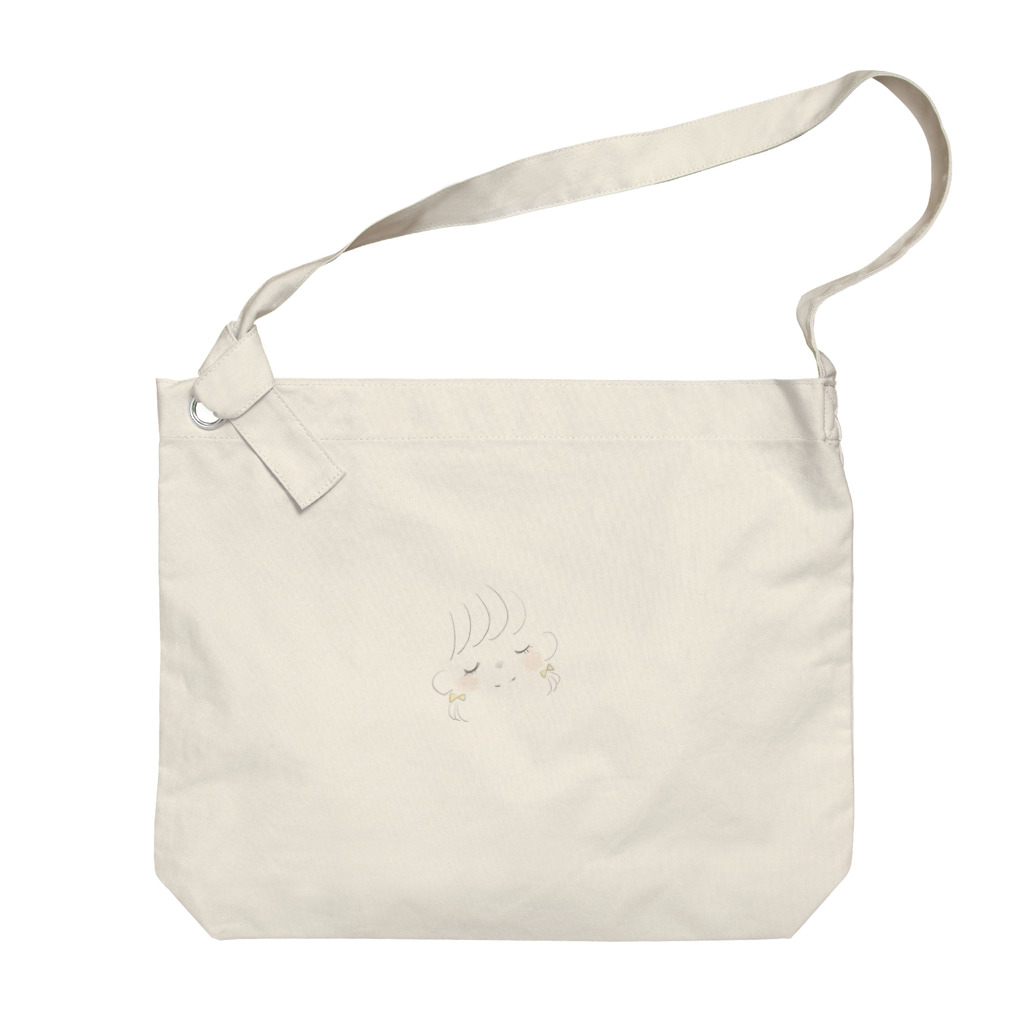 ゆるかわいいデザインのツインテールの女の子。 Big Shoulder Bag