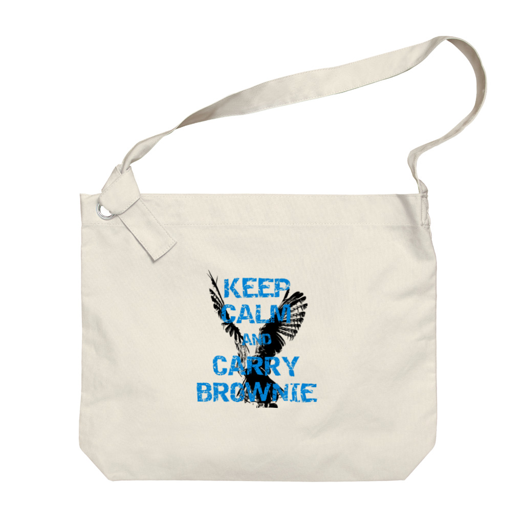 座敷ふくろうのKEEP CALM AND CARRY BROWNIE ビッグショルダーバッグ