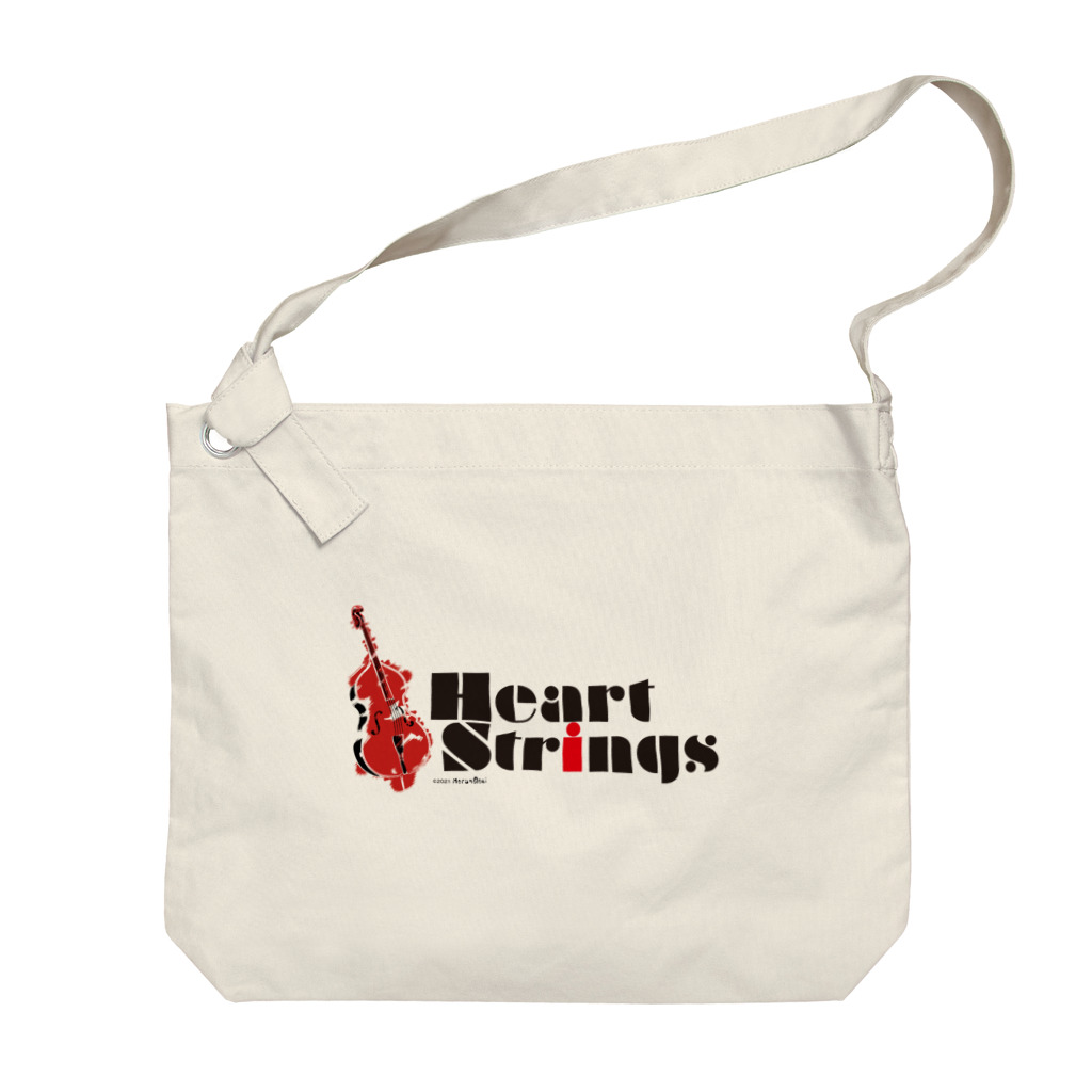 あおちゃん商会のHeart Strings (woodbass) Red Big Shoulder Bag