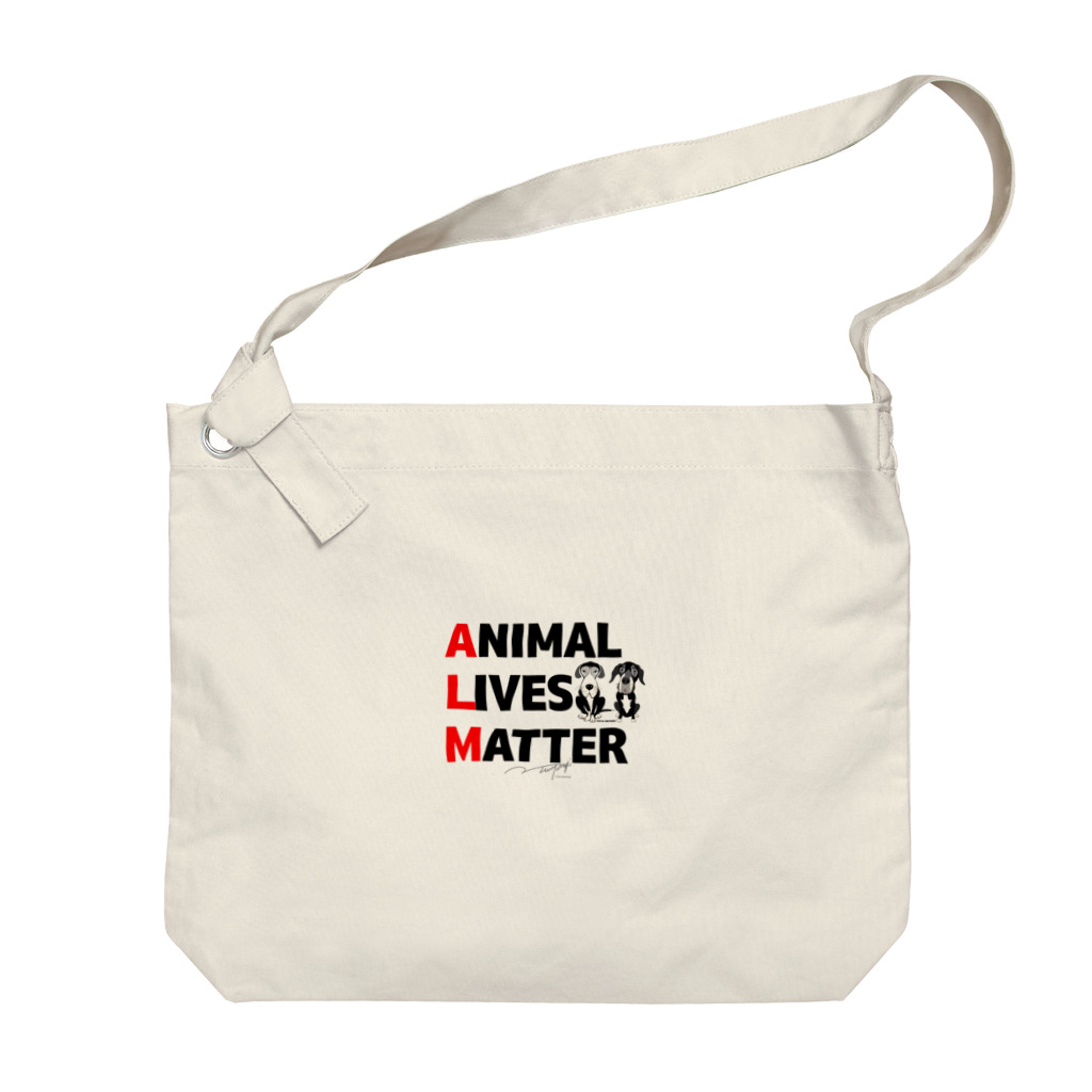 HGA48 動物愛護チャリティーグッズのAnimal Lives Matter "Suu & Cheyenne" Big Shoulder Bag