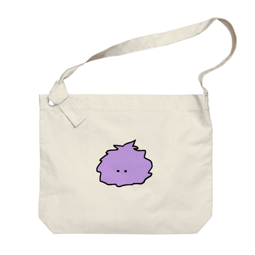 KIKITEKI_LABORATORYのけむくじゃらちゃん(紫) Big Shoulder Bag