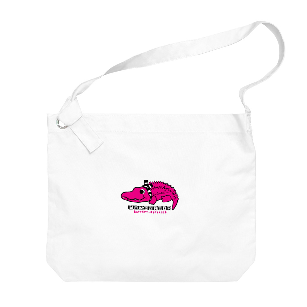 loveclonesのワニくん ピンク 0624 WANIGATOR ロゴ Big Shoulder Bag