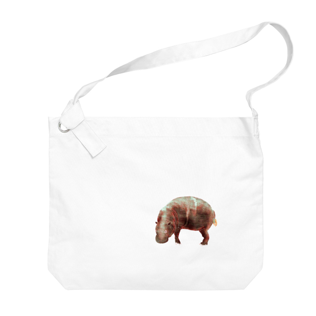 文様動物園 Pattern Zoo Museum shopの算木崩し × コビトカバ Big Shoulder Bag