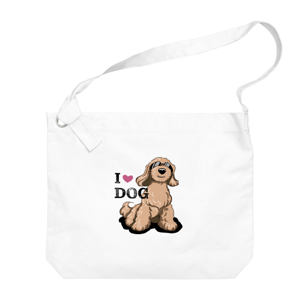 リカクリエイトのI LOVE DOG茶色のイケワン Big Shoulder Bag