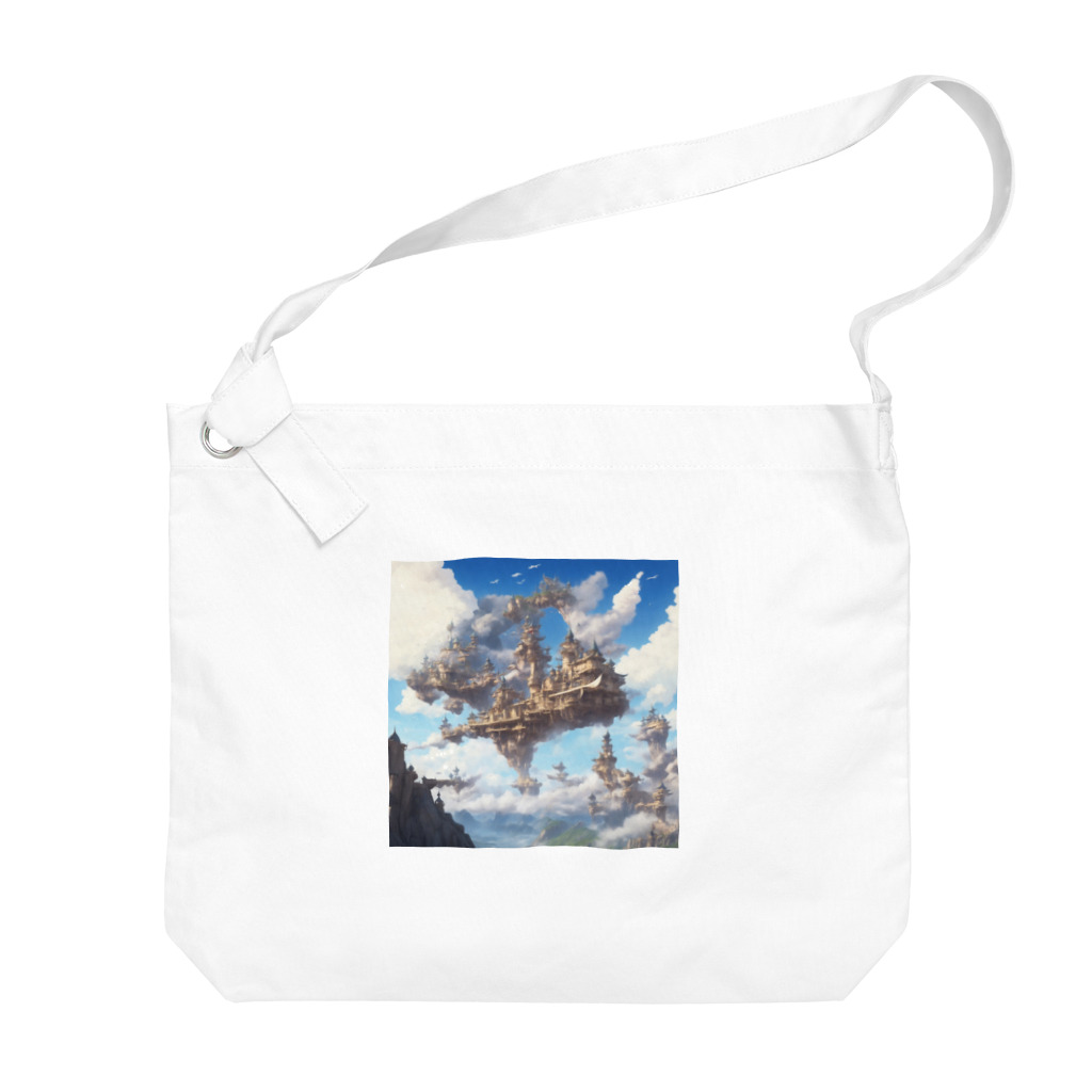 SetsunaAIの空に浮かぶ島のファンタジーグッズ Big Shoulder Bag