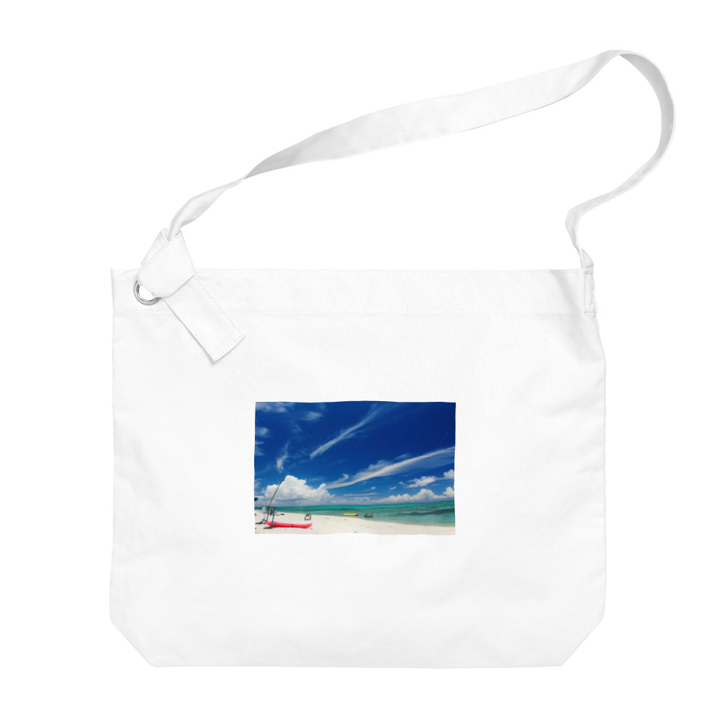 SAKURA スタイルの白い砂浜とビーチ ビッグショルダーバッグ