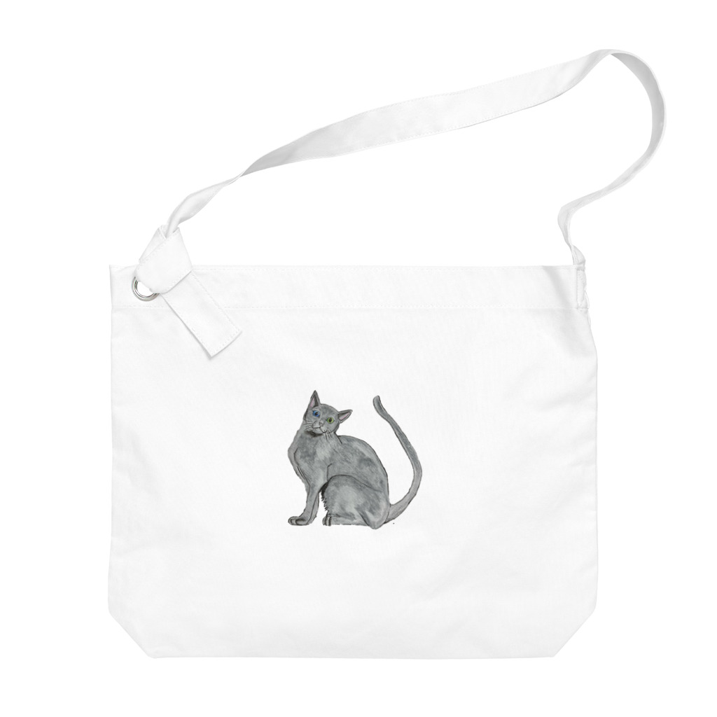 Coshi-Mild-Wildの猫_ロシアンブルー Big Shoulder Bag