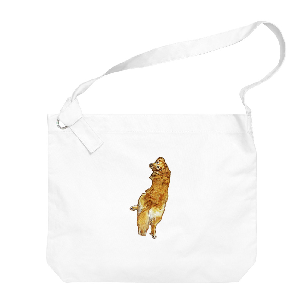 flatcoatedretrieverのgolden retriever Big Shoulder Bag