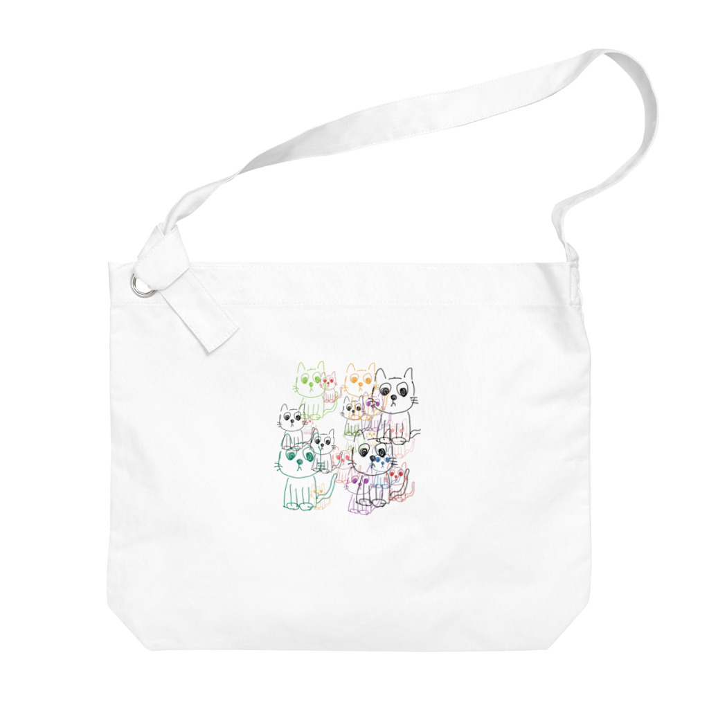 猫芽 拓さんのねこも杓子も Big Shoulder Bag