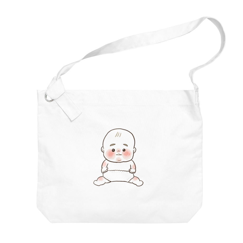 ユユマルの薄毛赤ちゃん(おむつ) Big Shoulder Bag