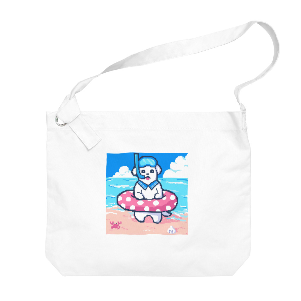 SWEET＆SPICY 【 すいすぱ 】ダーツの🐶夏が楽しみすぎる犬🌞🌊（ドット） Big Shoulder Bag