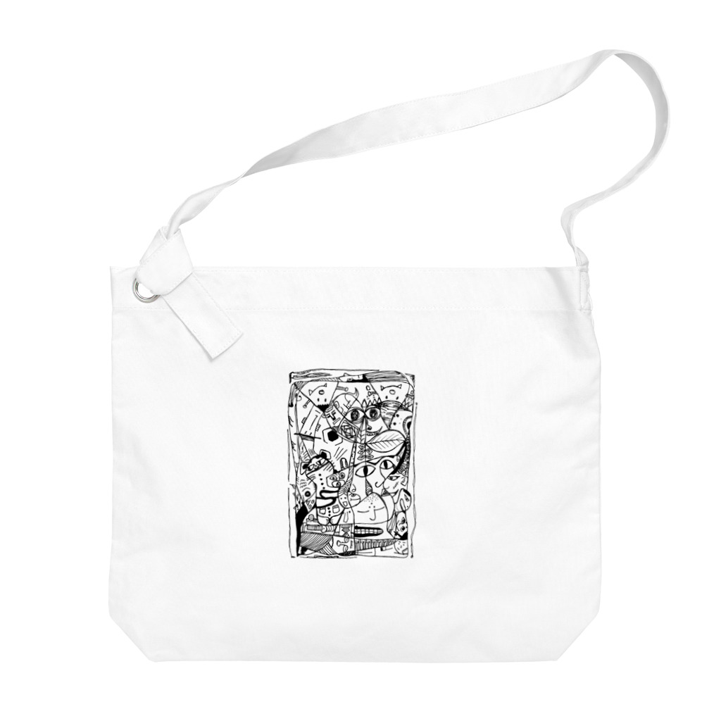 ZIGZIG CIDER GRAPHICのいろんな所にいろんな顔 Big Shoulder Bag