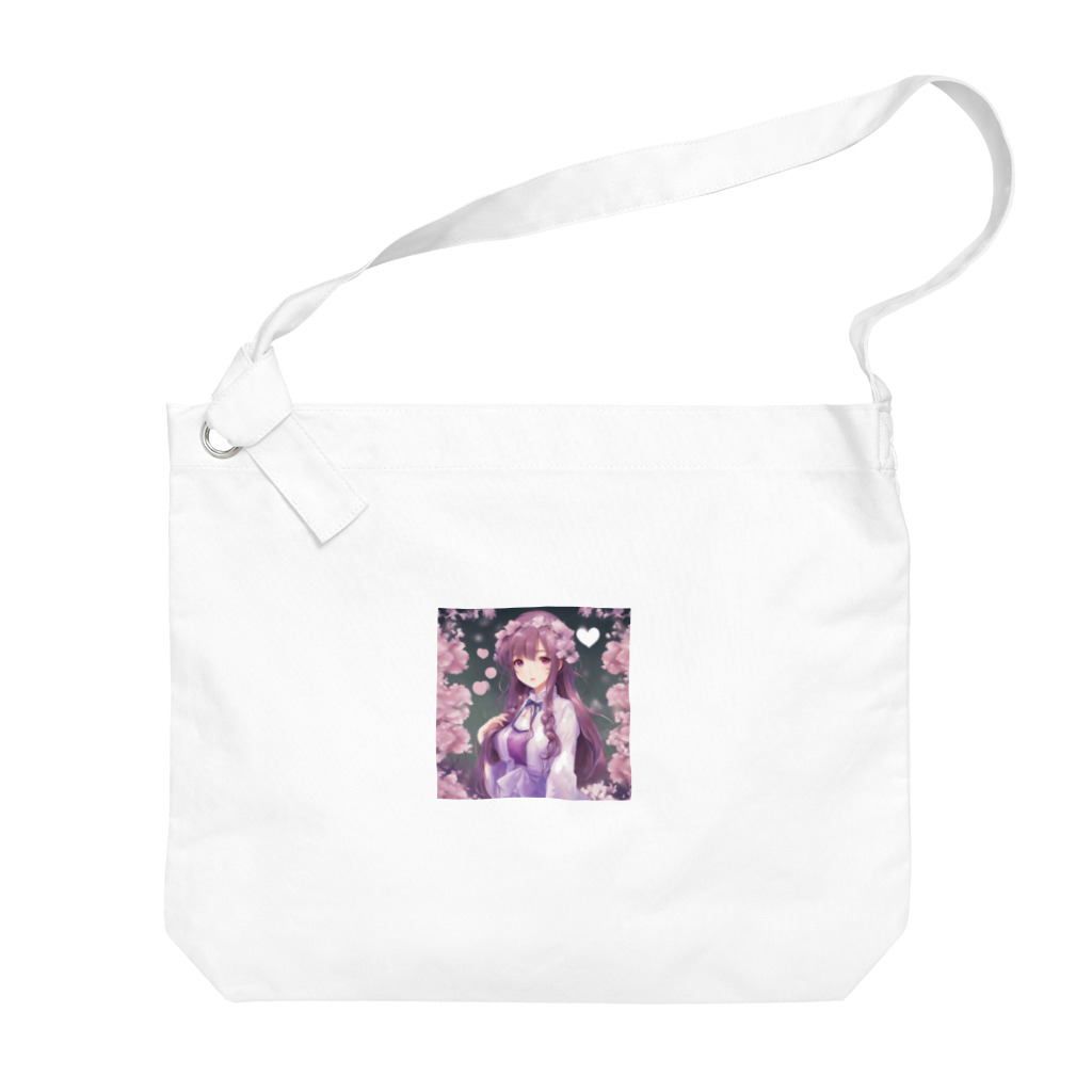 hamusutaroの紫女の子 Big Shoulder Bag