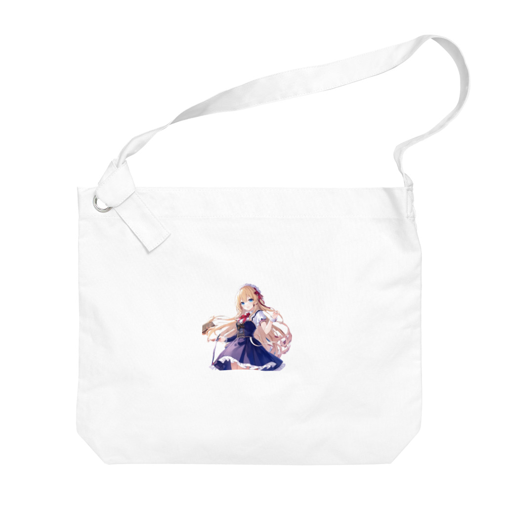 かわいい女の子とシュールな絵のアリスマーガレットちゃん Big Shoulder Bag