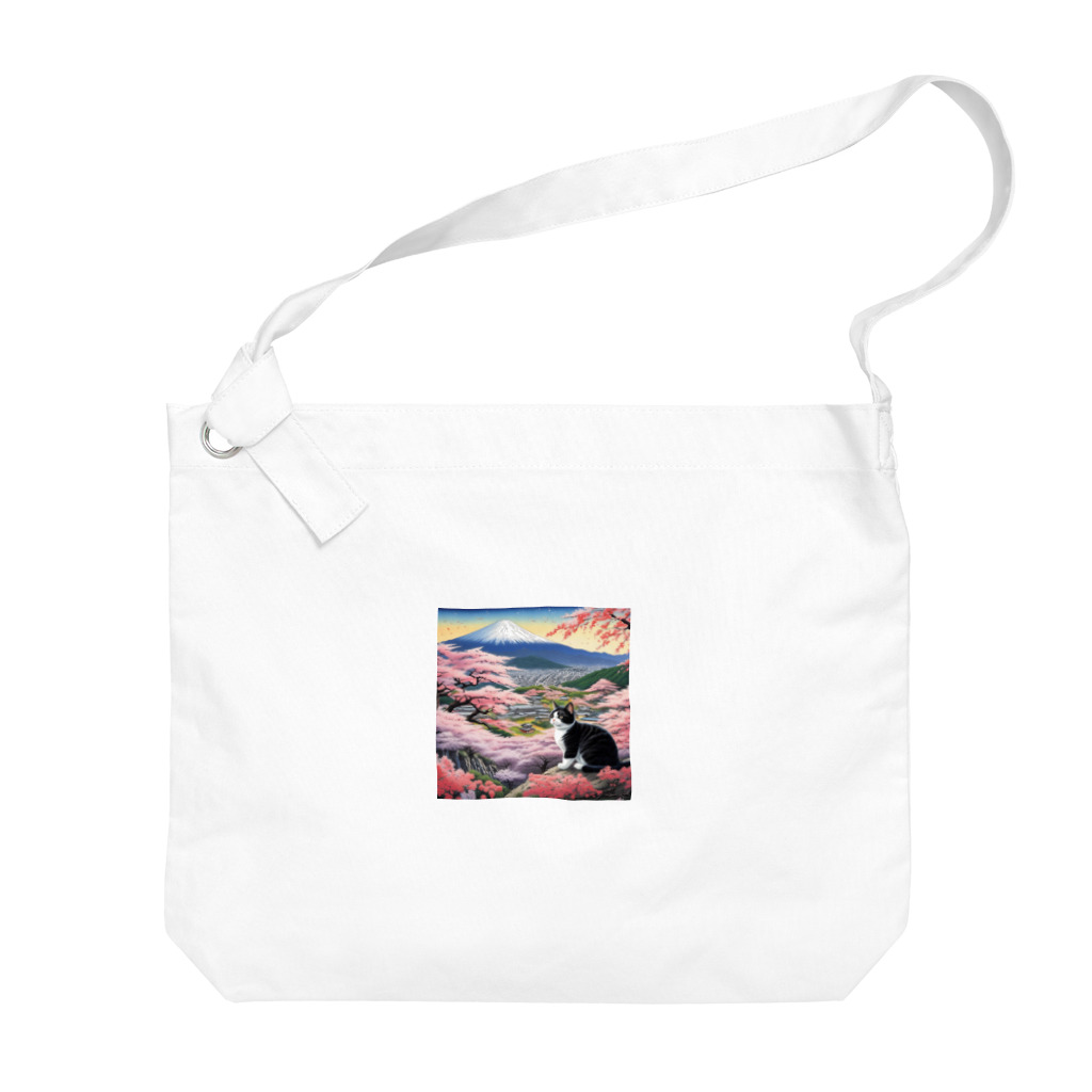 だんのんの桜と富士山と猫 Big Shoulder Bag