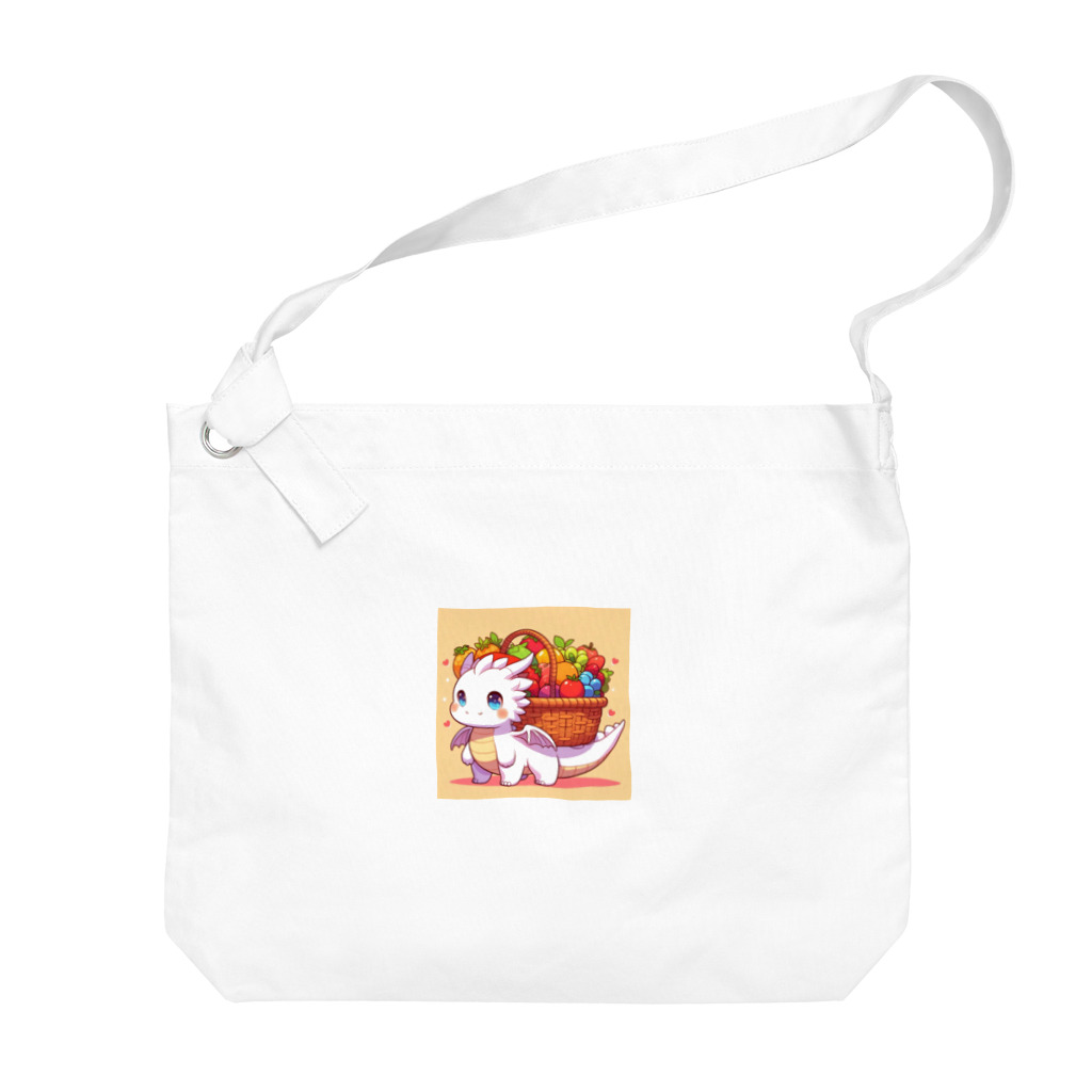 可愛らしいドラゴンのイラストグッズ店のマスコットドラゴン Big Shoulder Bag