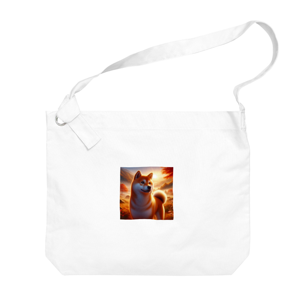 ANTARESの夕方の黄昏　柴犬 Big Shoulder Bag