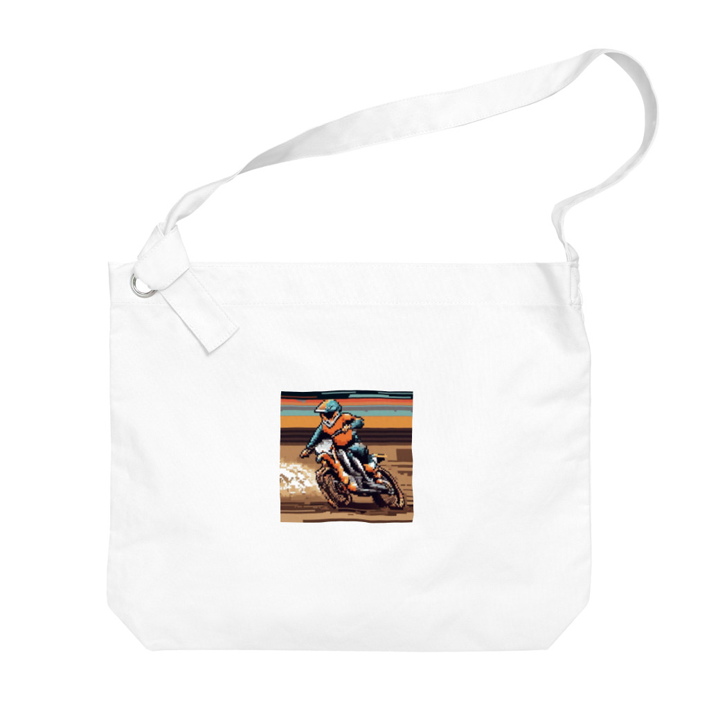 Momo-taのドット絵モトクロスバイク Big Shoulder Bag