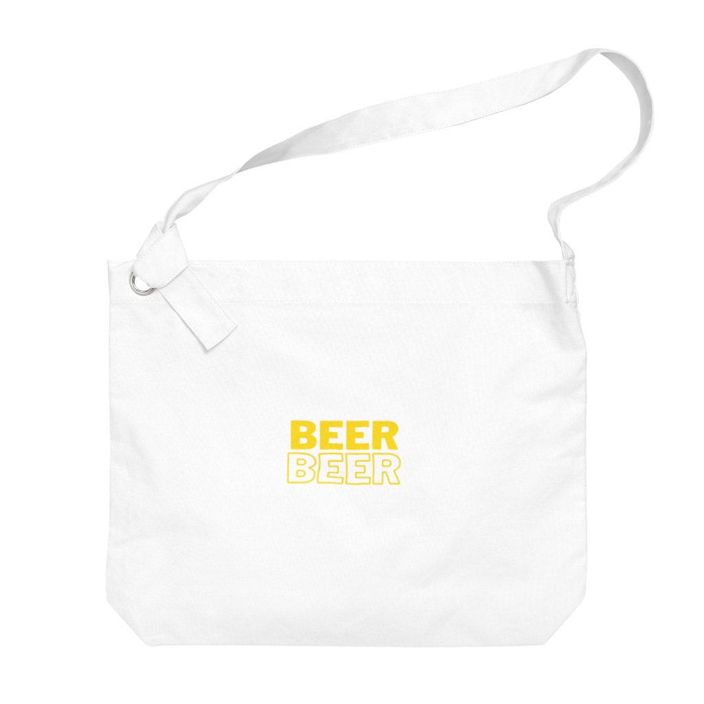 BEERのビール＆ビール(白) Big Shoulder Bag