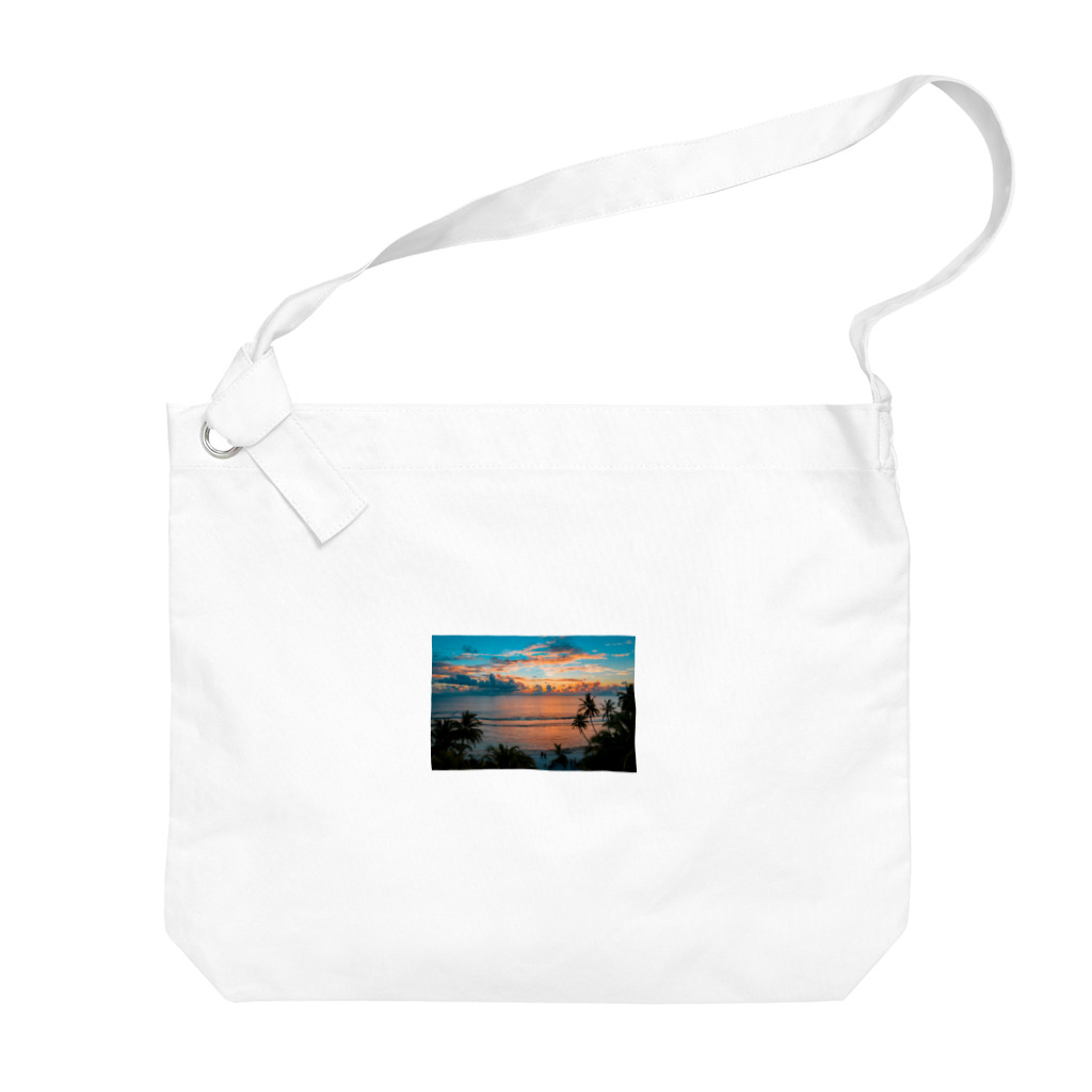 KSK SHOPの海と夕陽のコントラスト Big Shoulder Bag