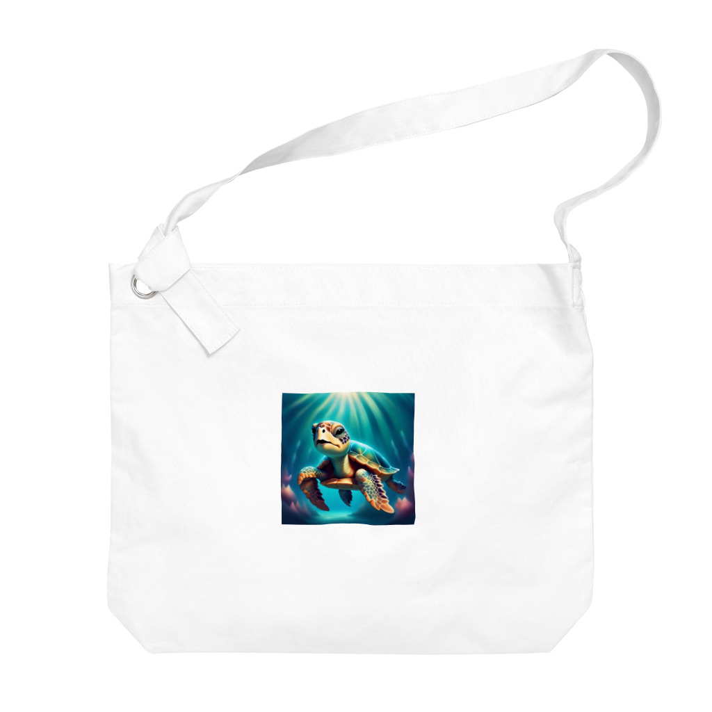 KEIZOKUの可愛らしい天使のような海ガメのイラストグッズ Big Shoulder Bag