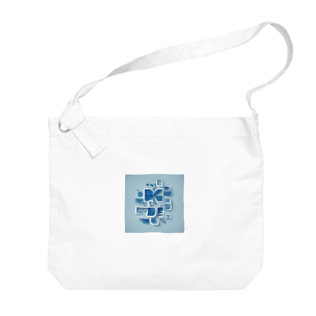 Blue: ユニークな雑貨の宝庫の青のアート Big Shoulder Bag