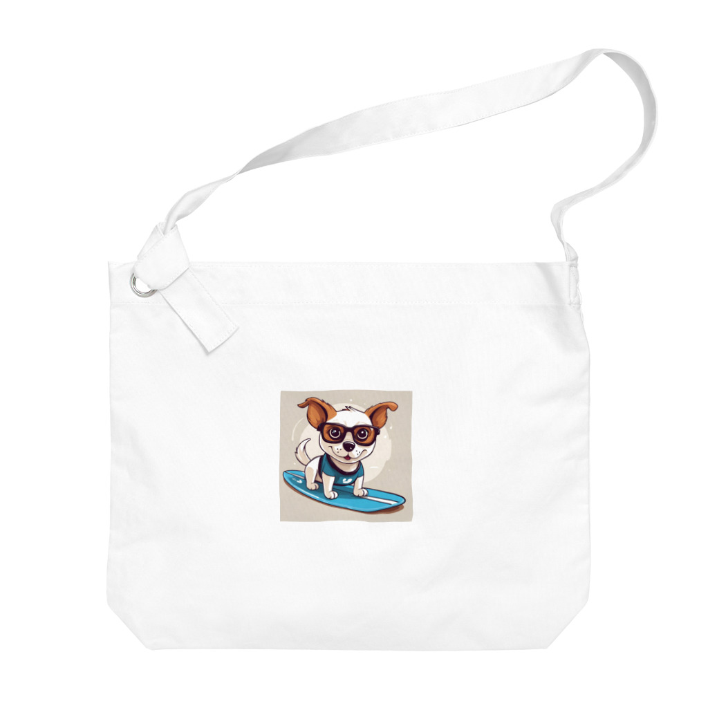 With-a-smileのサーフィン犬 Big Shoulder Bag