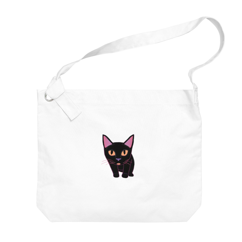 gatto solitario(物寂しげな猫)の黒猫 Big Shoulder Bag