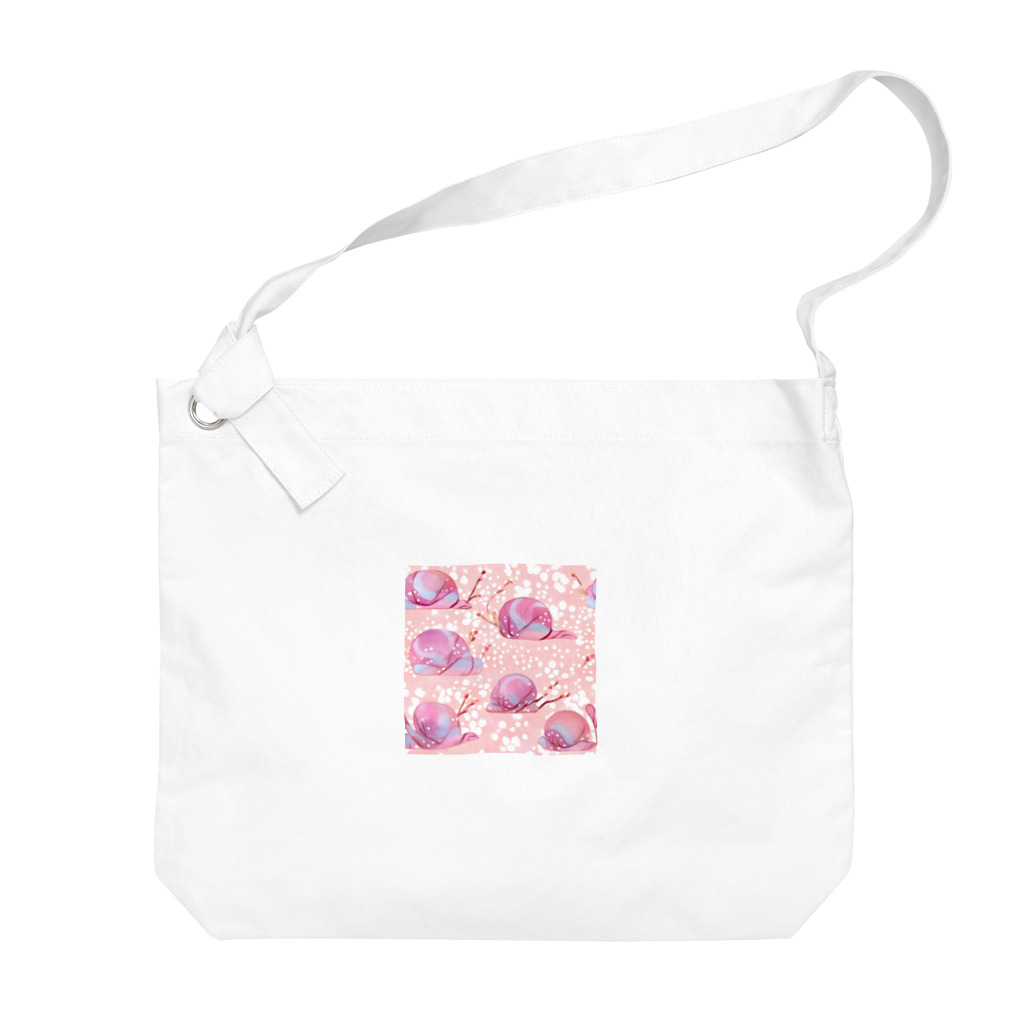 カタツムリに癒しを求めて❗の桜とコラボ🌸 Big Shoulder Bag