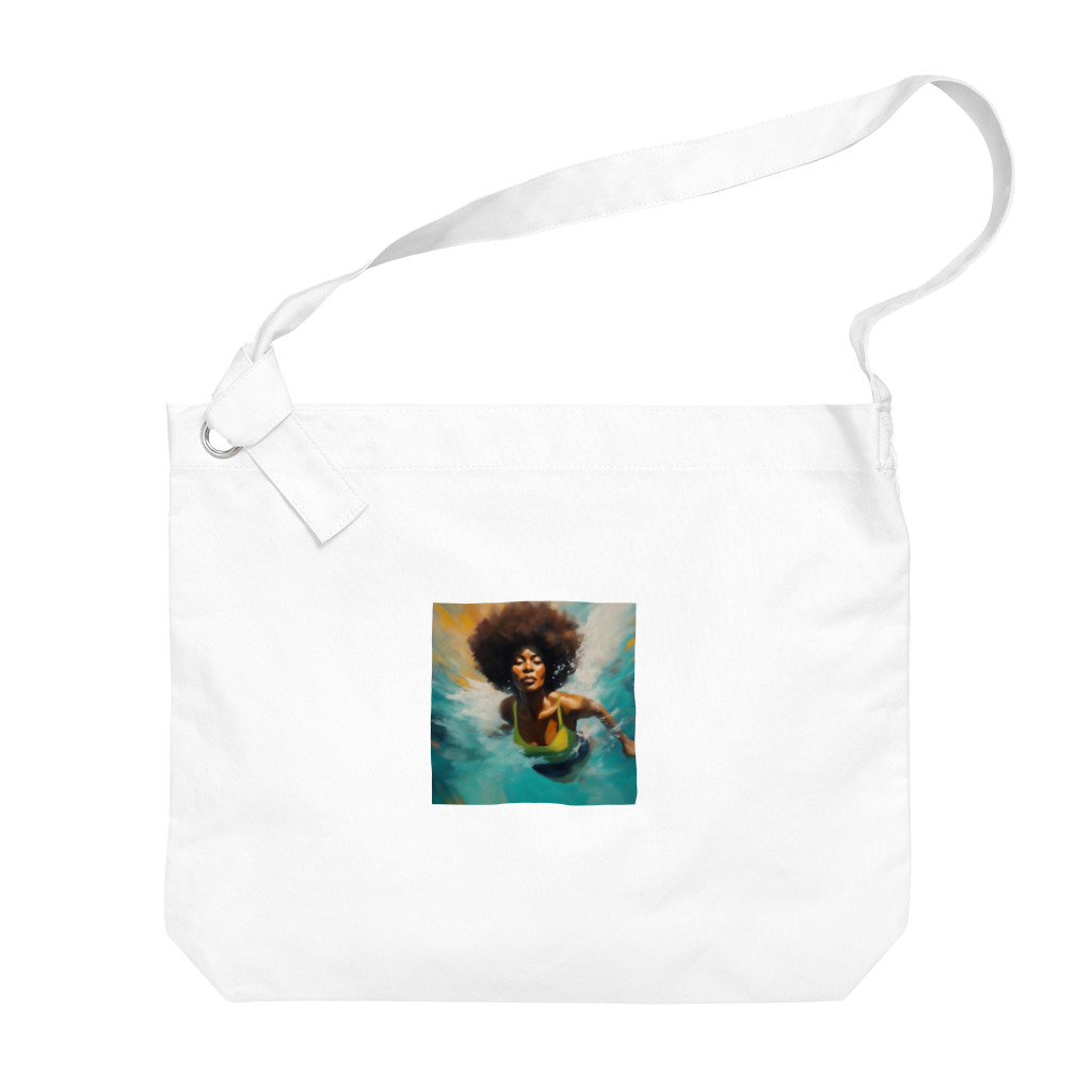 qloの海の世界を楽しむ女性 Big Shoulder Bag
