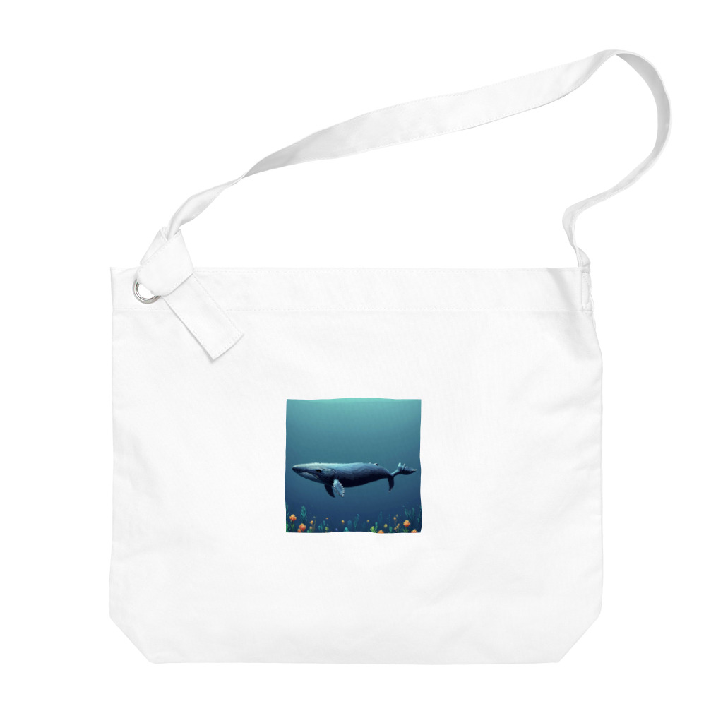 takekoputaの海中を泳ぐクジラのひれ Big Shoulder Bag